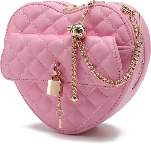 Heart-Shaped Zip-Around Crossbody Purse