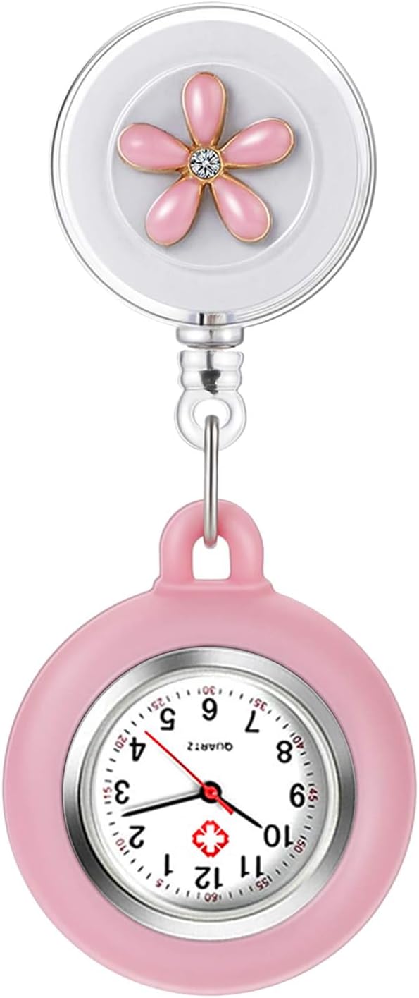 3X Retractable Nurse Watch for Nurses Doctors, Clip-on Hanging Lapel N