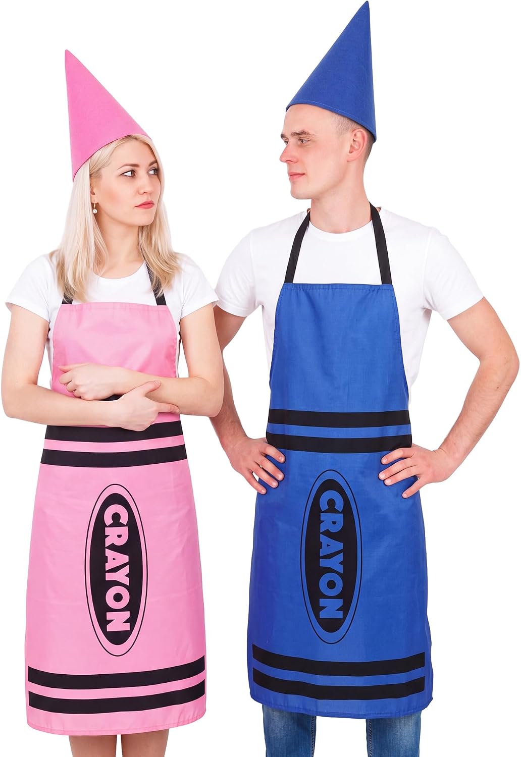 Teenyyou Crayon Costume with Apron and Cone Hat Adult