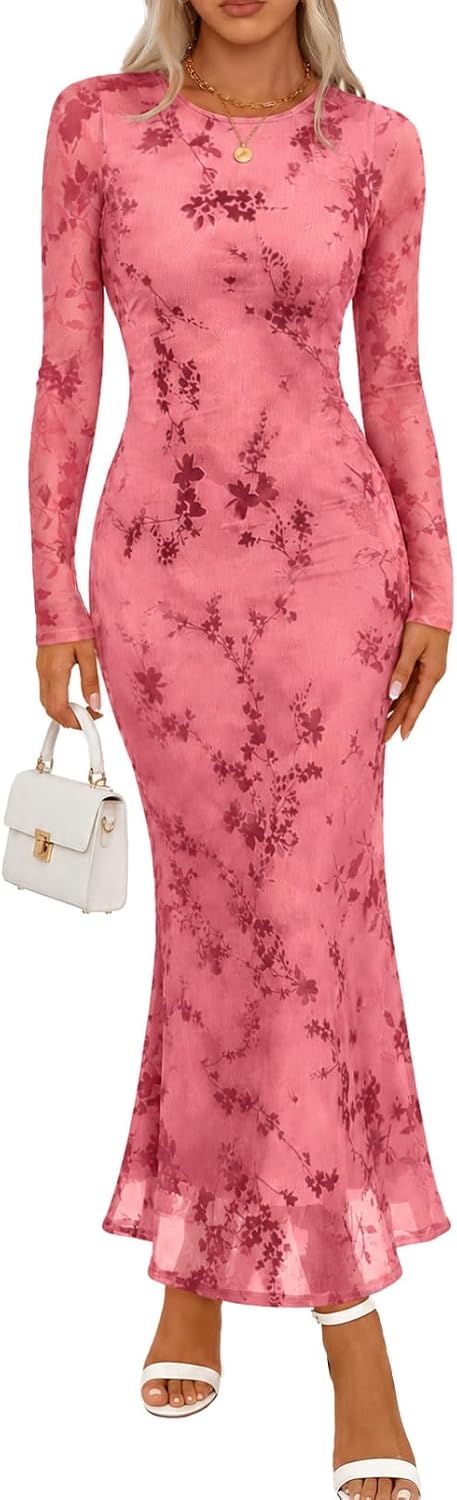 MEROKEETY Womens Fall Velvet Formal Wedding Guest Maxi Dress