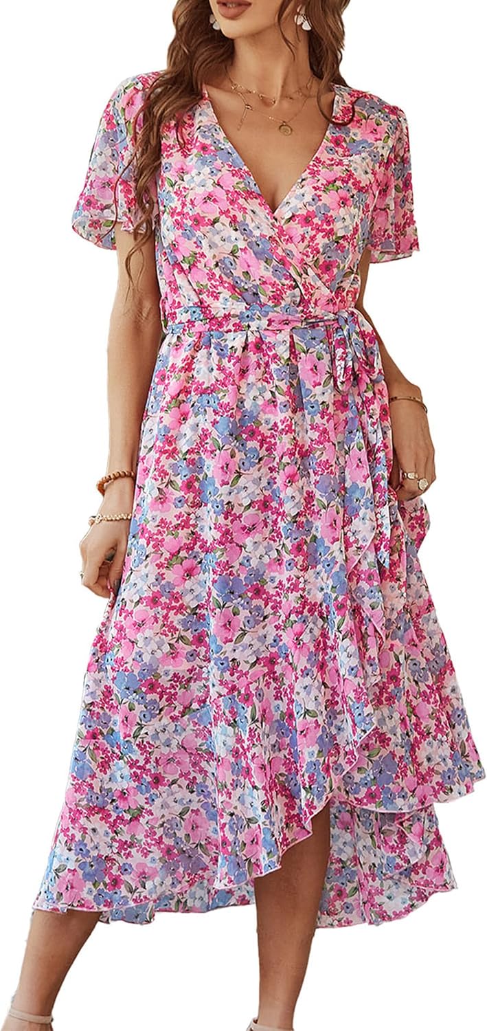 PRETTYGARDEN Women's Summer Floral Boho Maxi Dress