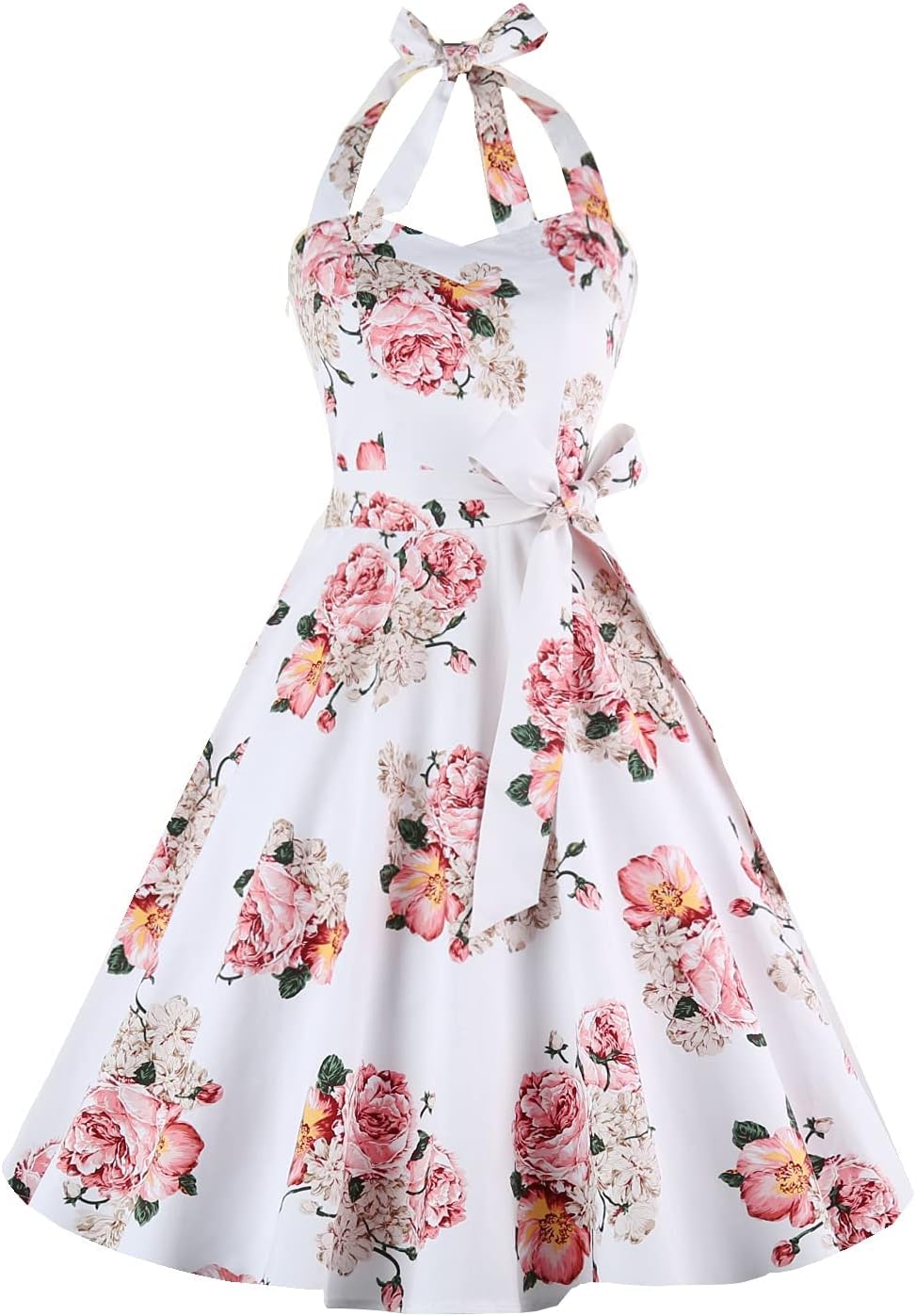 Topdress Women'sVintage Polka Audrey Dress 1950s Halter Retro Cocktail Dress