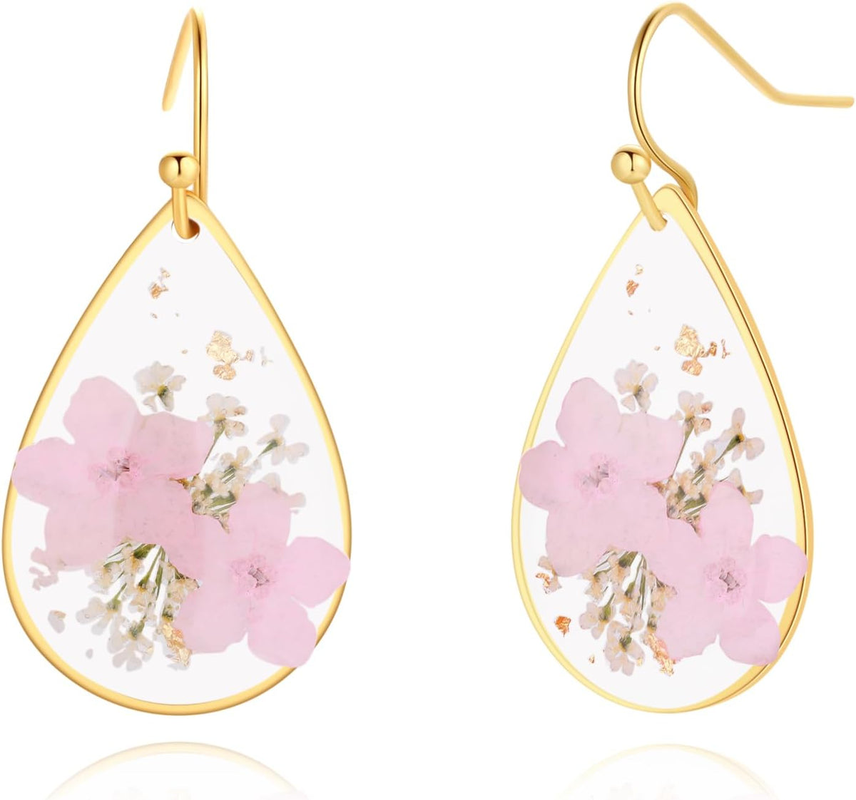 Forget-Me-Not Pressed Flower Earrings | Handmade Drop and Dangle Earrings | Pressed Flower Jewelry | Thanksgiving Christmas birthdays | Gift for Woman