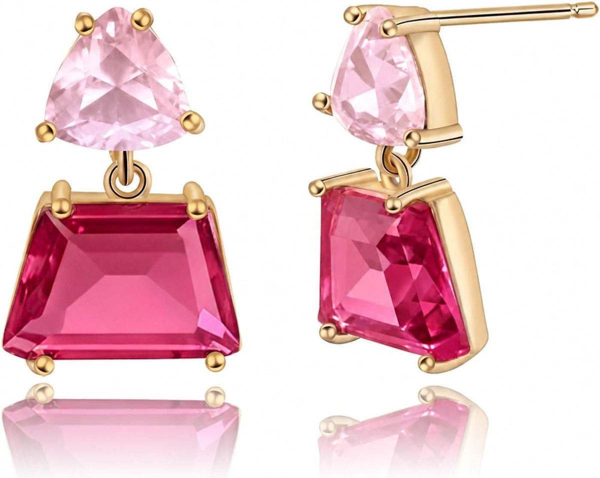 Hypoallergenic Brown Crystal Dangle Earrings for Women