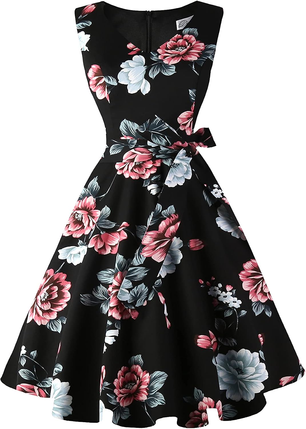 Dressever Women's 50s 60s Vintage Sleeveless Dress | Cocktail Party Dress with Pockets;Anniversary dress;Halloween dress;Christmas dress;Work dress