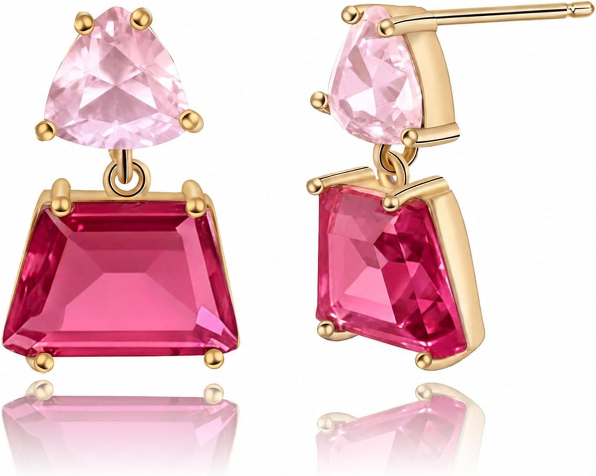 Hypoallergenic Brown Crystal Dangle Earrings for Women