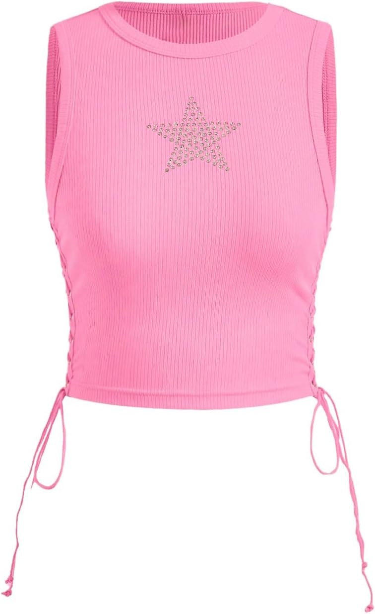 SOLY HUX Women's Tank Tops Y2K Summer Going Out Crop Top Concert Outfits