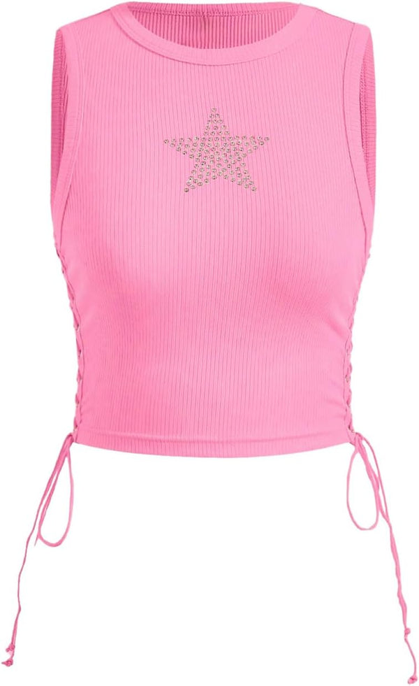 SOLY HUX Women's Tank Tops Y2K Summer Going Out Crop Top Concert Outfits