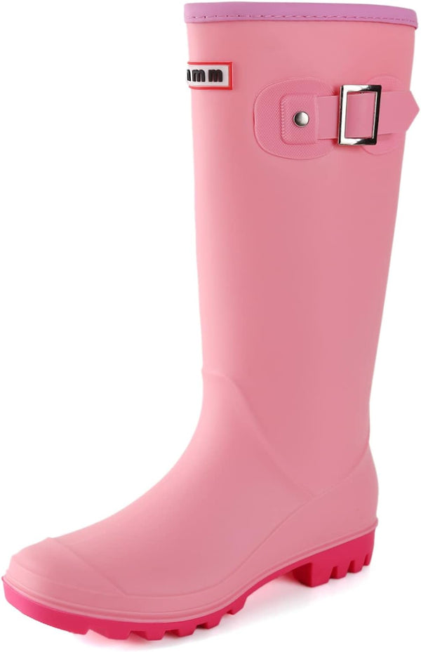 Rain Boots For Women, Waterproof Anti-slip Knee High Rubber Boots