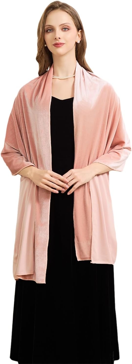 BRYCTSISEN Women Velvet Shawl and Wrap Scarf for Wedding Evening Bridesmaid