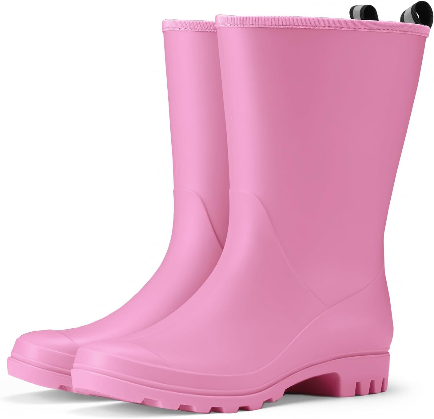 Hisea Women Rubber Boots Wide Calf Rain Boots Matte Surface Waterproof