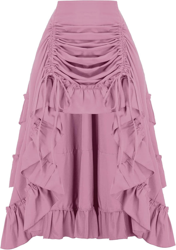 Scarlet Darkness Women Renaissance Pirate Skirt High-Low Whimsical Clothes