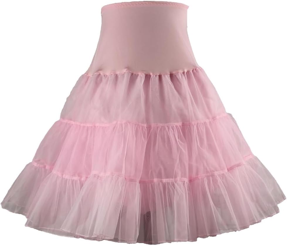 Women's 50s Vintage Petticoat 26" Crinoline Rockabilly Tutu Skirt Slip S-L…