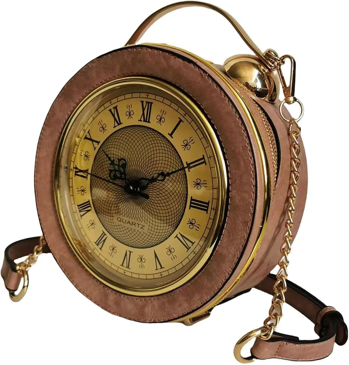 PVC Clock-Shaped Crossbody Handbag