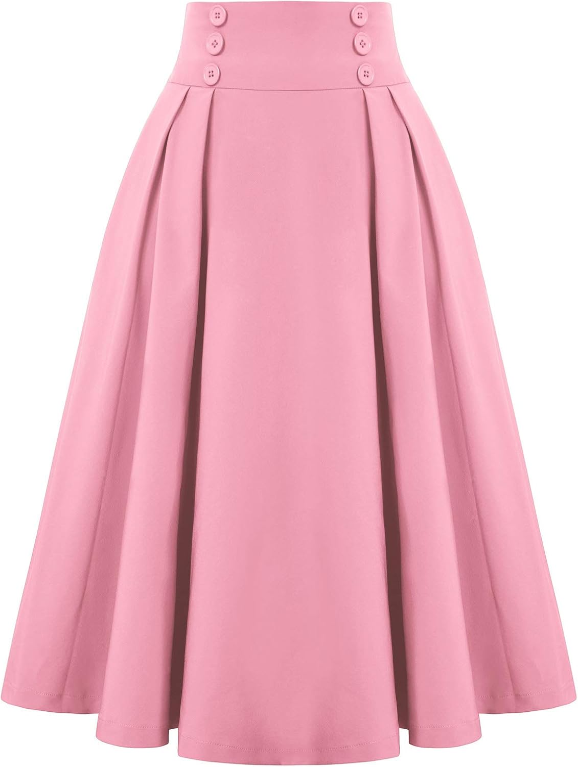 Belle Poque Women's Midi Pleated A-Line Skirts Pockets