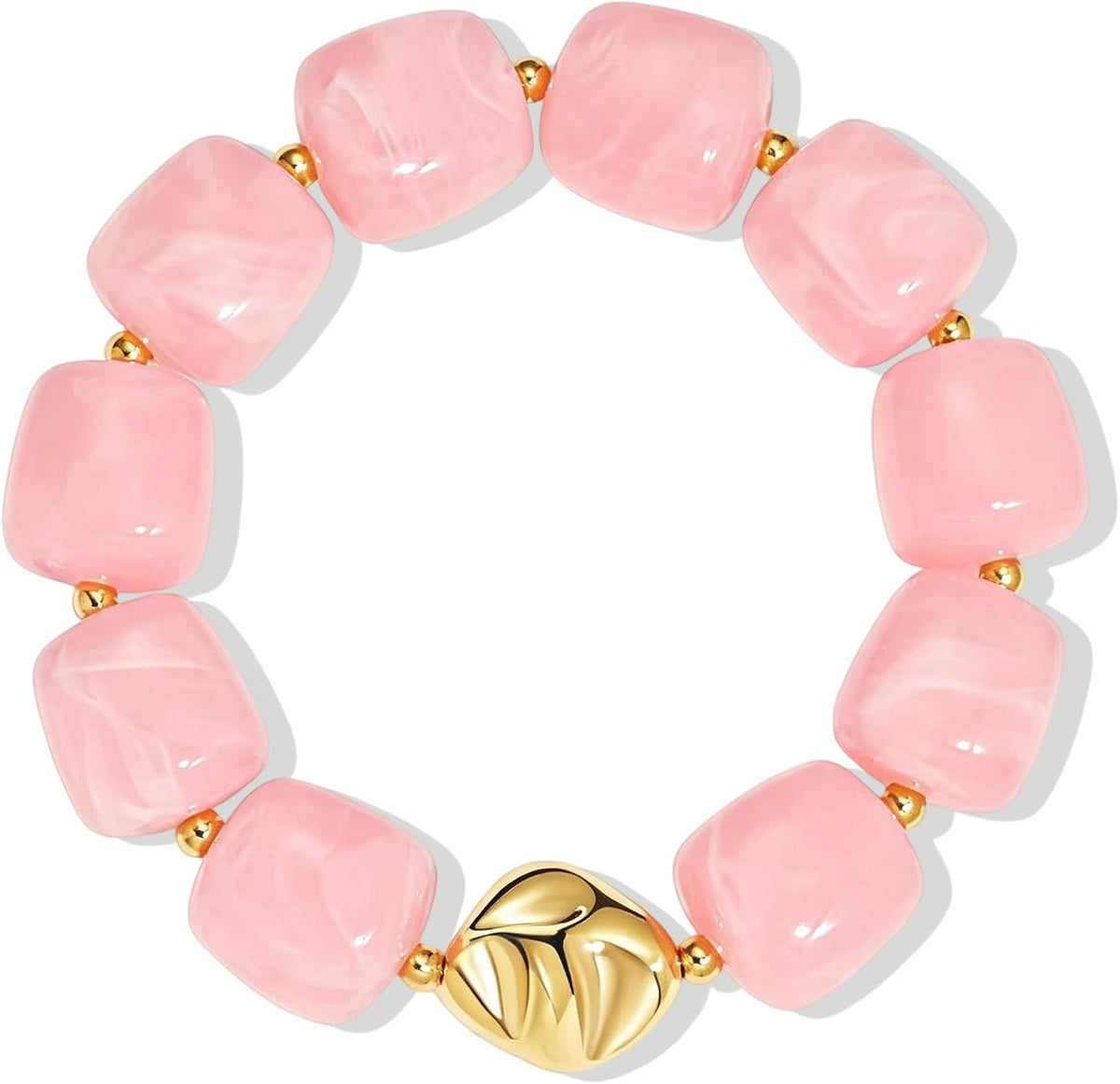 Bead Bracelet for Women Vibrant Color Resin Beads Bracelets Elastic Stretch Chunky Bracelet Boho Summer Beach Vacation Jewelry