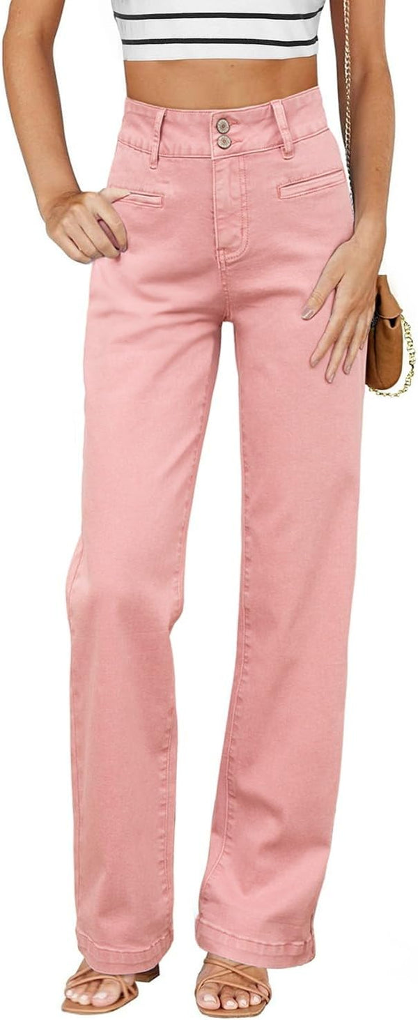 Sidefeel Women's Jeans High Waisted Straight Leg Stretchy Jeans