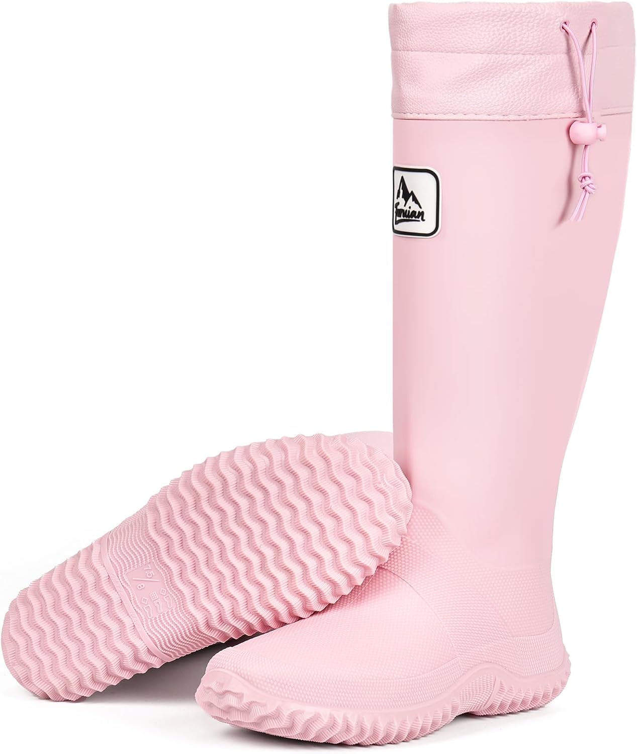 Furuian Slim Rain Boots Women Tall Packable Boots Waterproof