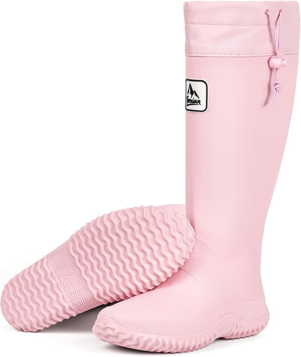 Slim Rain Boots Women Tall Packable Boots Waterproof