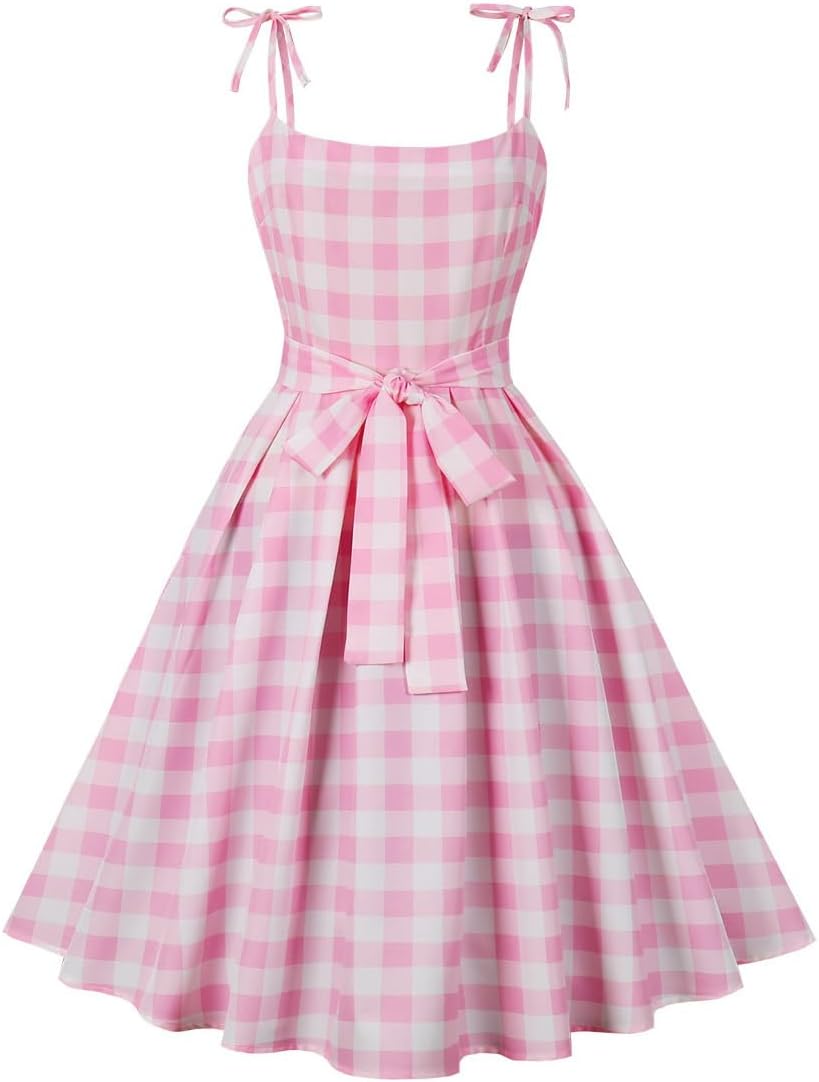 Vintage 1950s Retro Rockabilly Swing Polka Dot Cocktail Dress with Belt