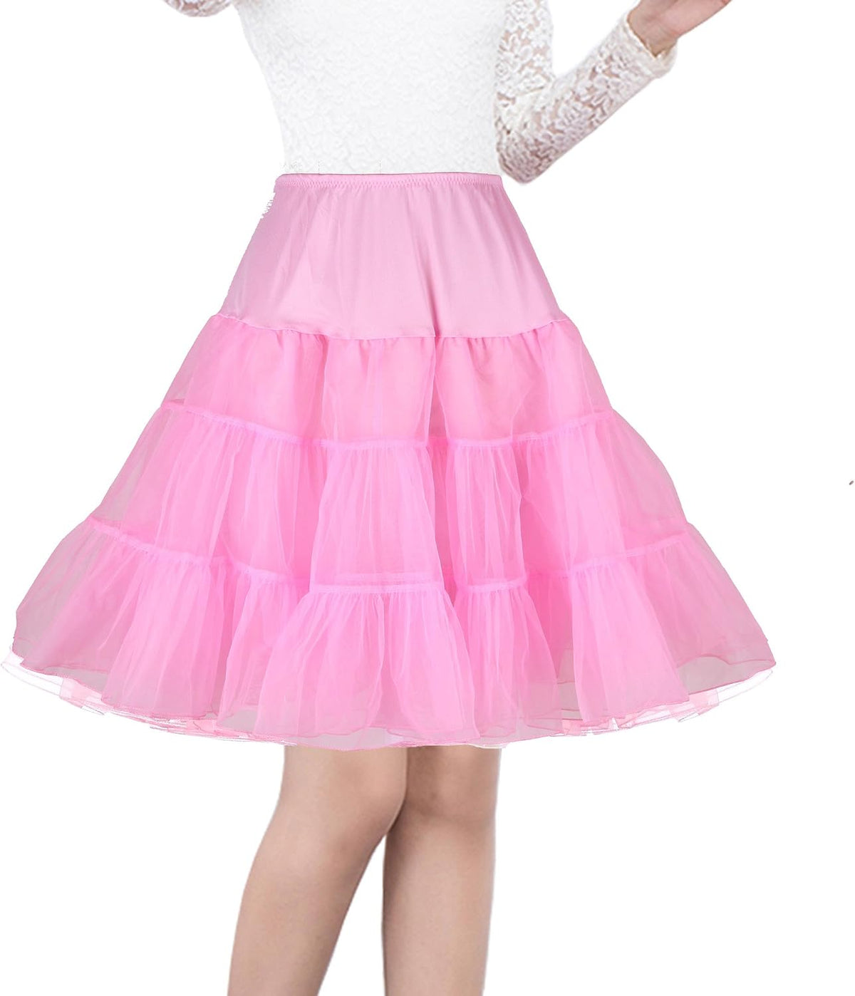 Women's 50s Vintage Petticoat 26" Crinoline Rockabilly Tutu Skirt Slip S-3XL