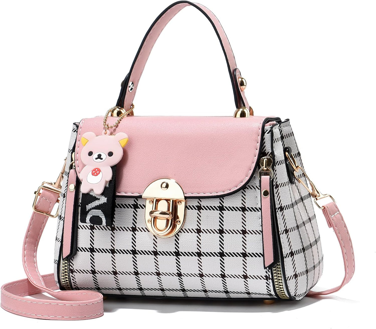 Sweet Small Plaid Crossbody Satchel