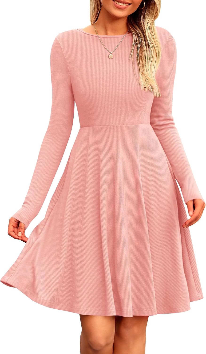 PRETTYGARDEN Women's Fall Casual Long Sleeve Short Dress