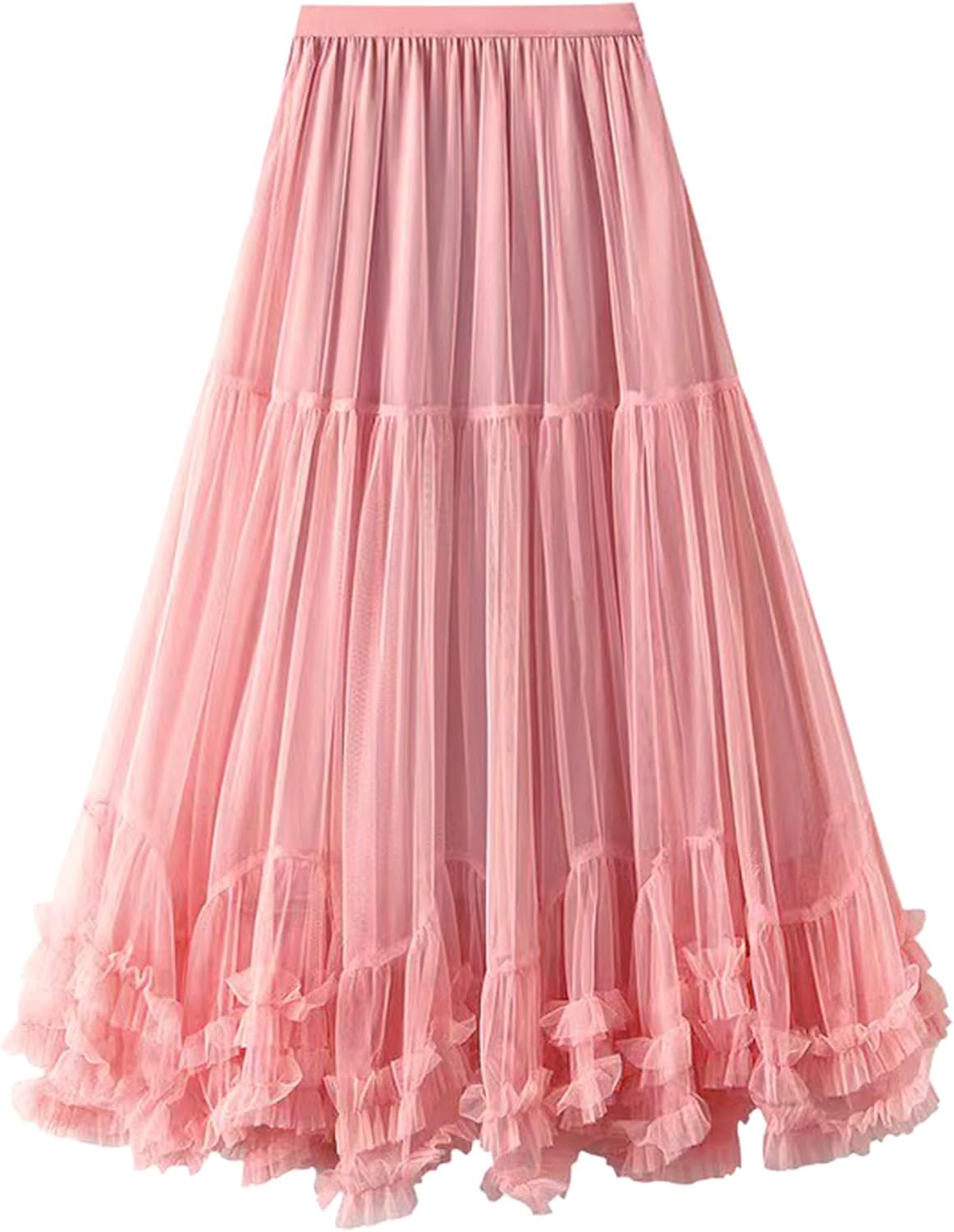 Women's Maxi Tulle Skirts Long Layered Mesh Tiered Fairy Skirt