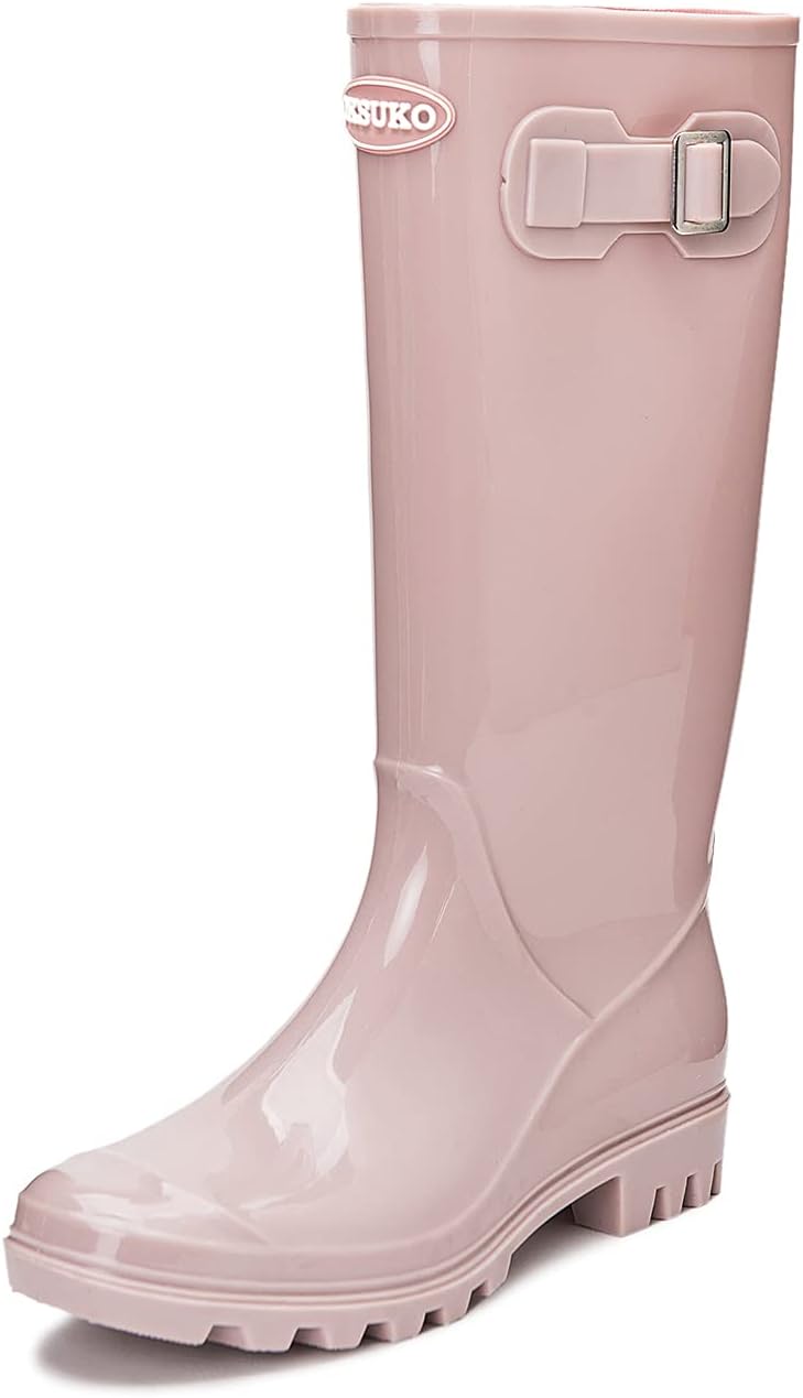 Women's Tall Rain Boots Waterproof Wellington