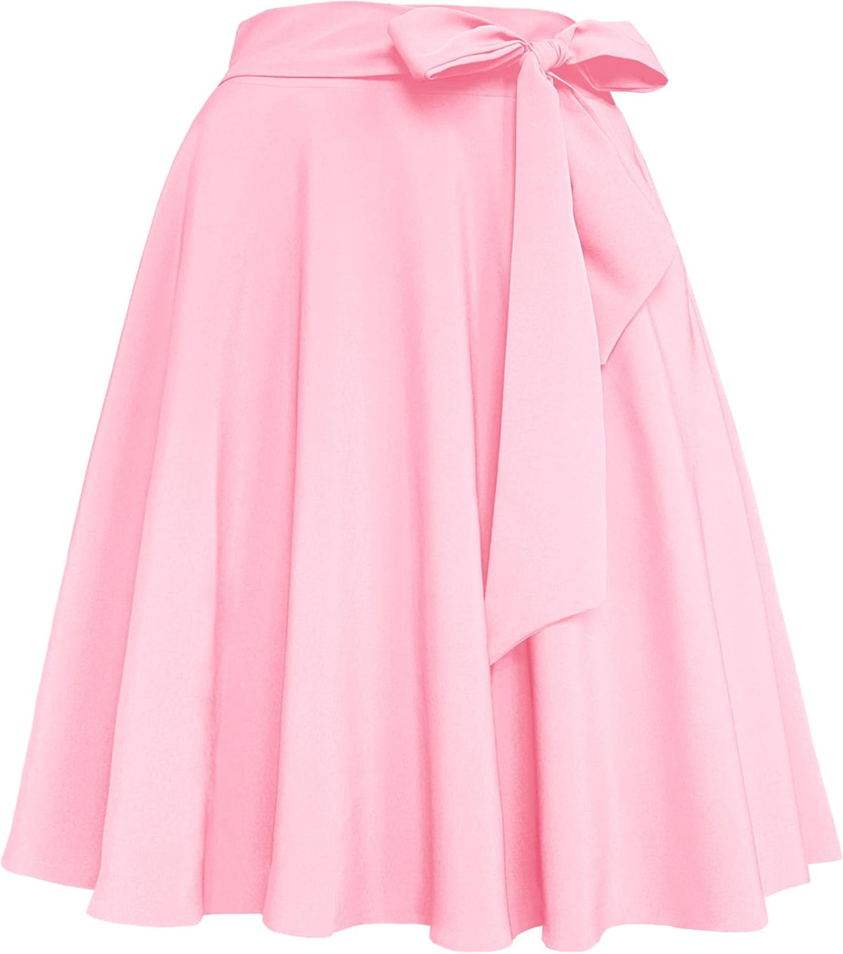 Womens Vintage High Waist A-Line Skater Skirt Flared Midi Skirt with Pockets