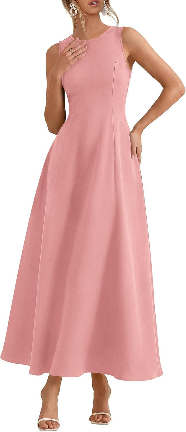 PRETTYGARDEN Women's Sleeveless Summer Elegant Maxi Dresses