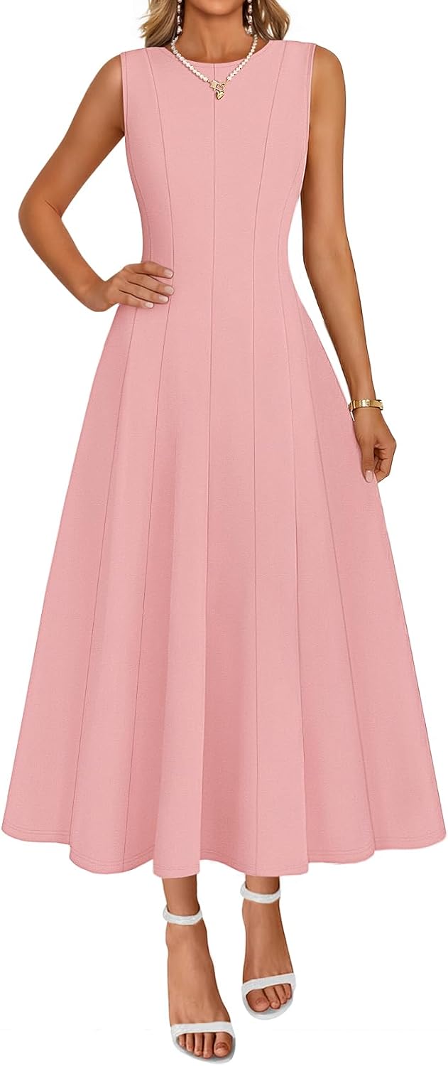 MEROKEETY Women's Semi Formal Cocktail Wedding Guest A Line Maxi Dresses