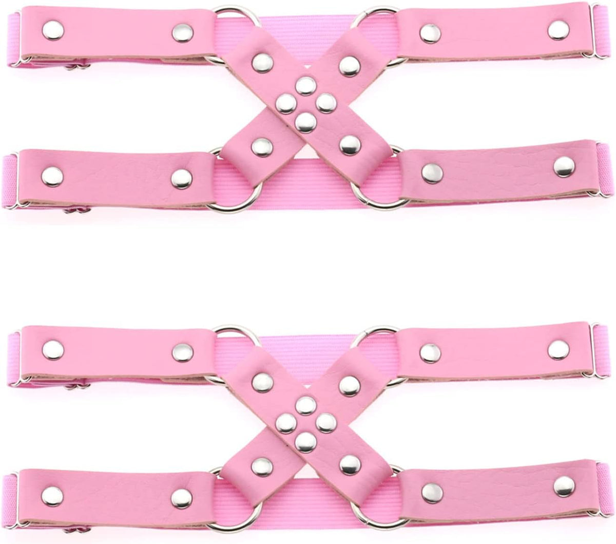 Adjustable Leg Garter Belt, Elastic Punk Cross Thigh Garters for Women, 1 Pair