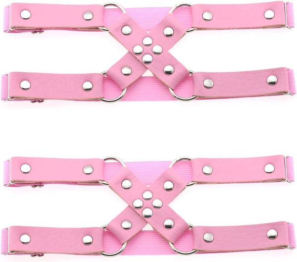 Adjustable Leg Garter Belt, Elastic Punk Cross Thigh Garters for Women, 1 Pair