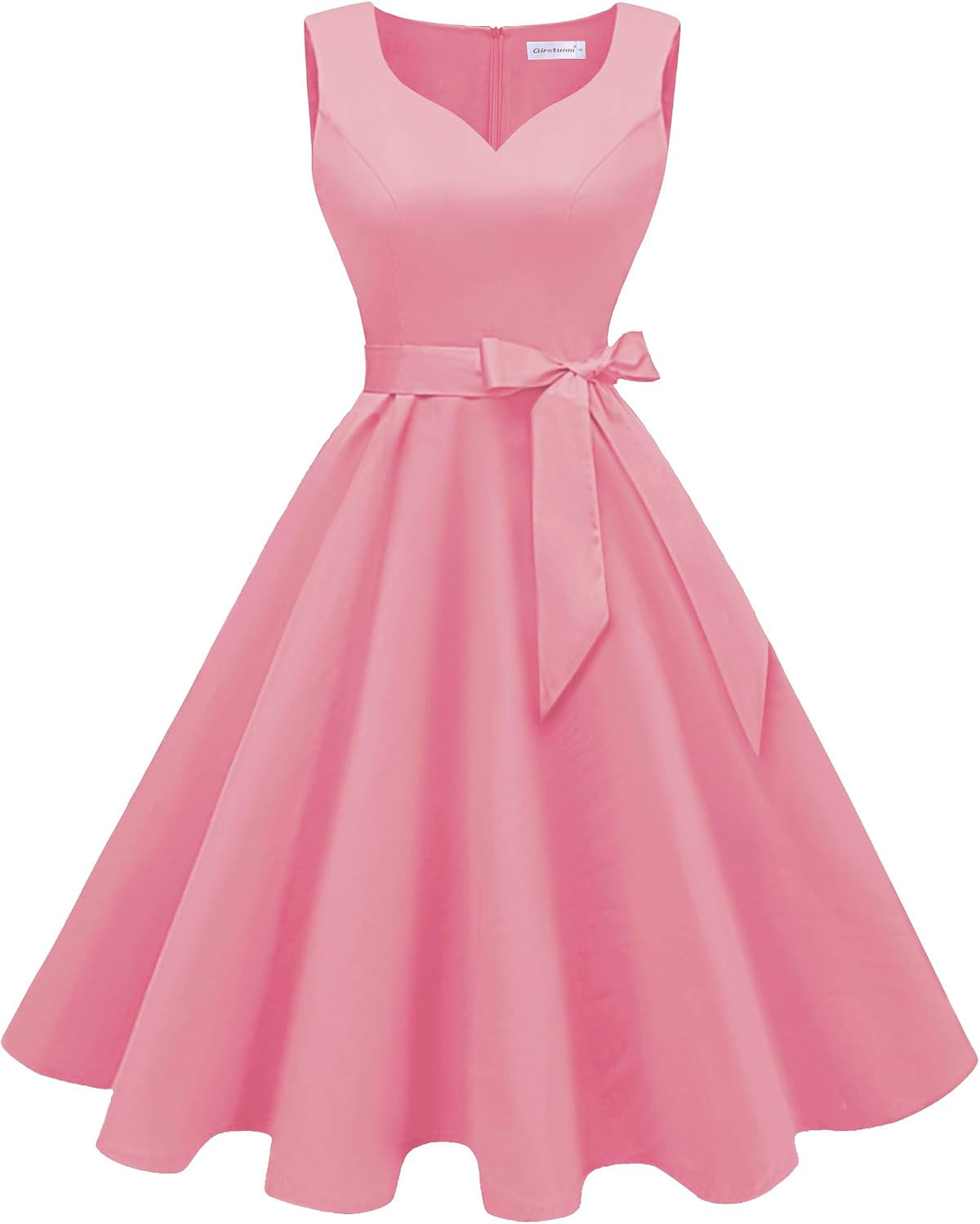 Girstunm 1950s Sleeveless Tea Party Swing Pockets Dress