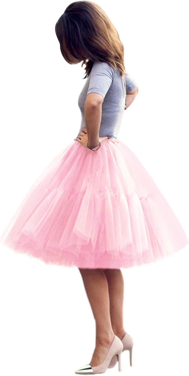 BABYONLINE D.R.E.S.S. Women Tutu Skirt Knee Tulle Skirt Petticoat Skirts Crinoline Rockabilly Tutu Skirts Slip
