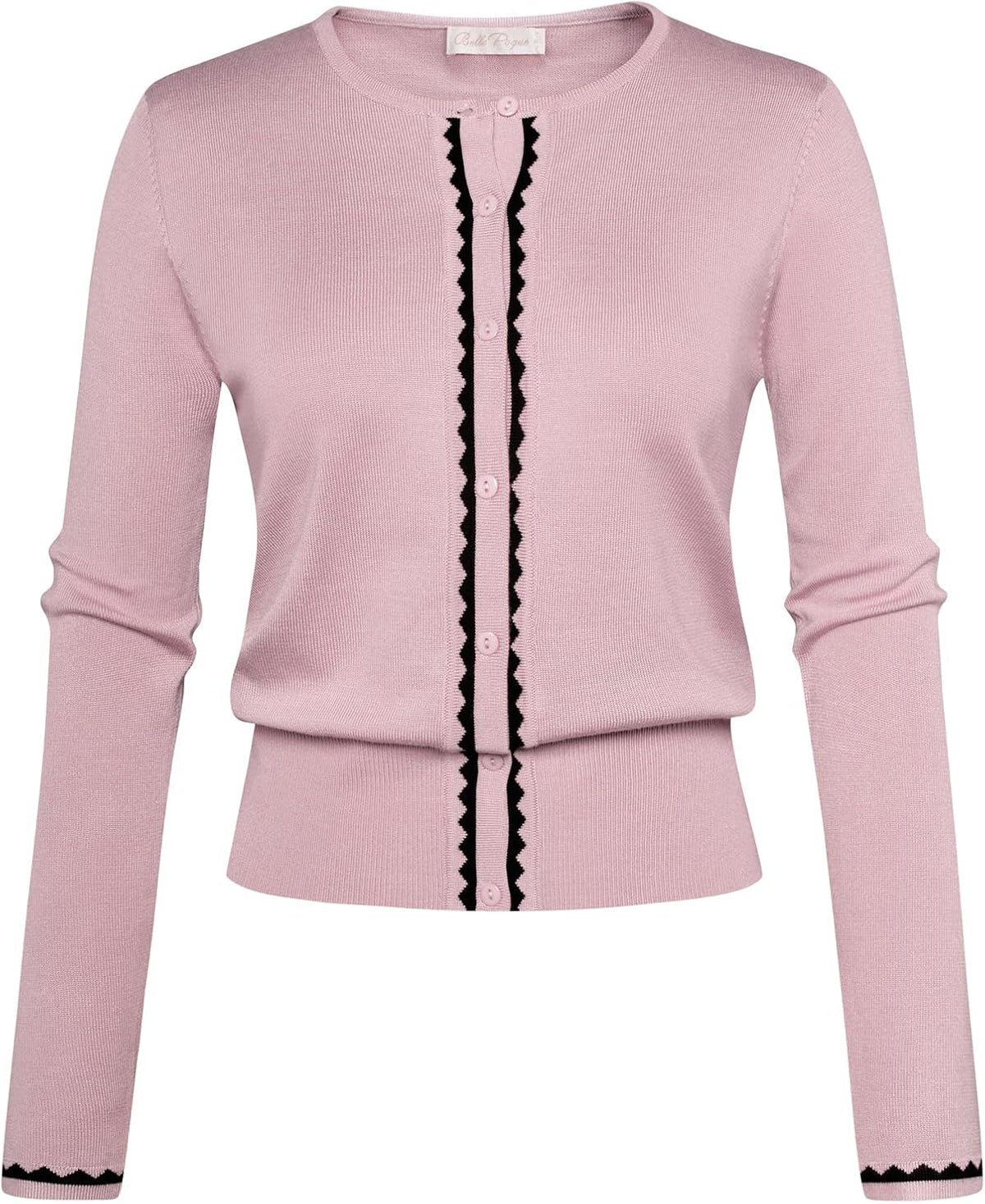 Women's Cardigan Sweater Color Block Long Sleeve Crew Neck Knit Cardigan Trendy Cropped Cardigan Shrug