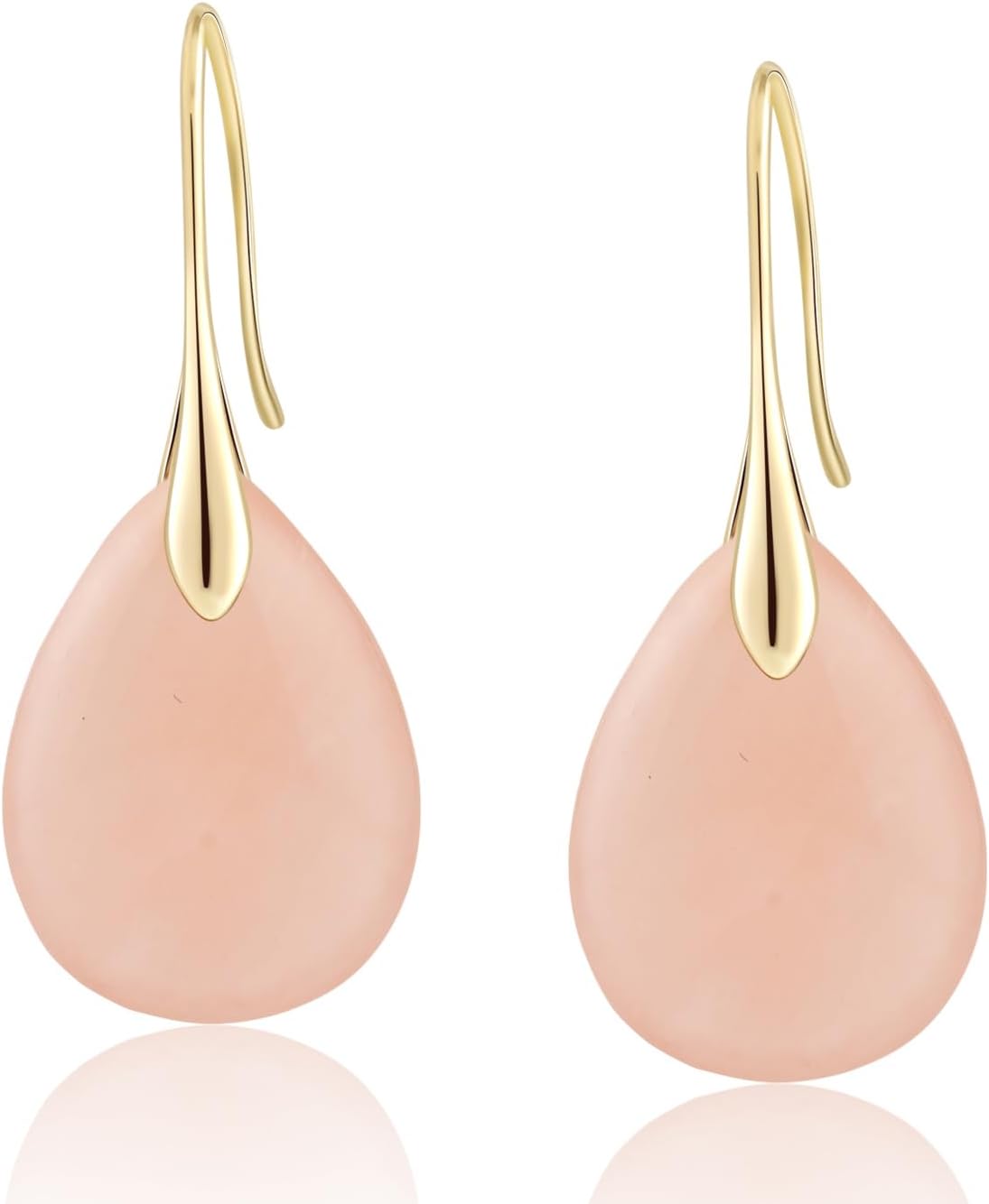 Natural Healing Stone Fishhoop Dangle Drop Earrings Statement Gold silver earrings