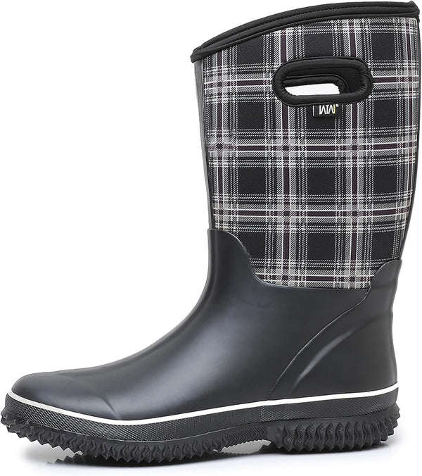 Mid-calf Rain Boots - Waterproof Insulated 5.5mm Neoprene Mud Boots