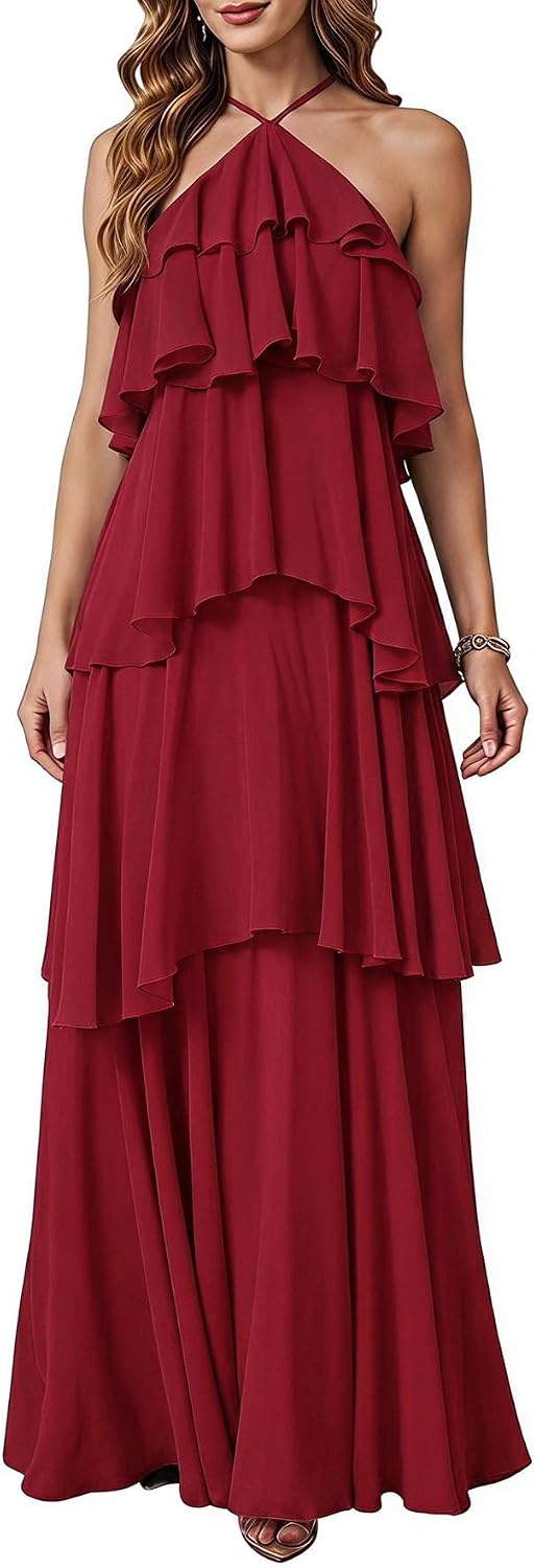 SOLY HUX Women's Wedding Guest Maxi Dress