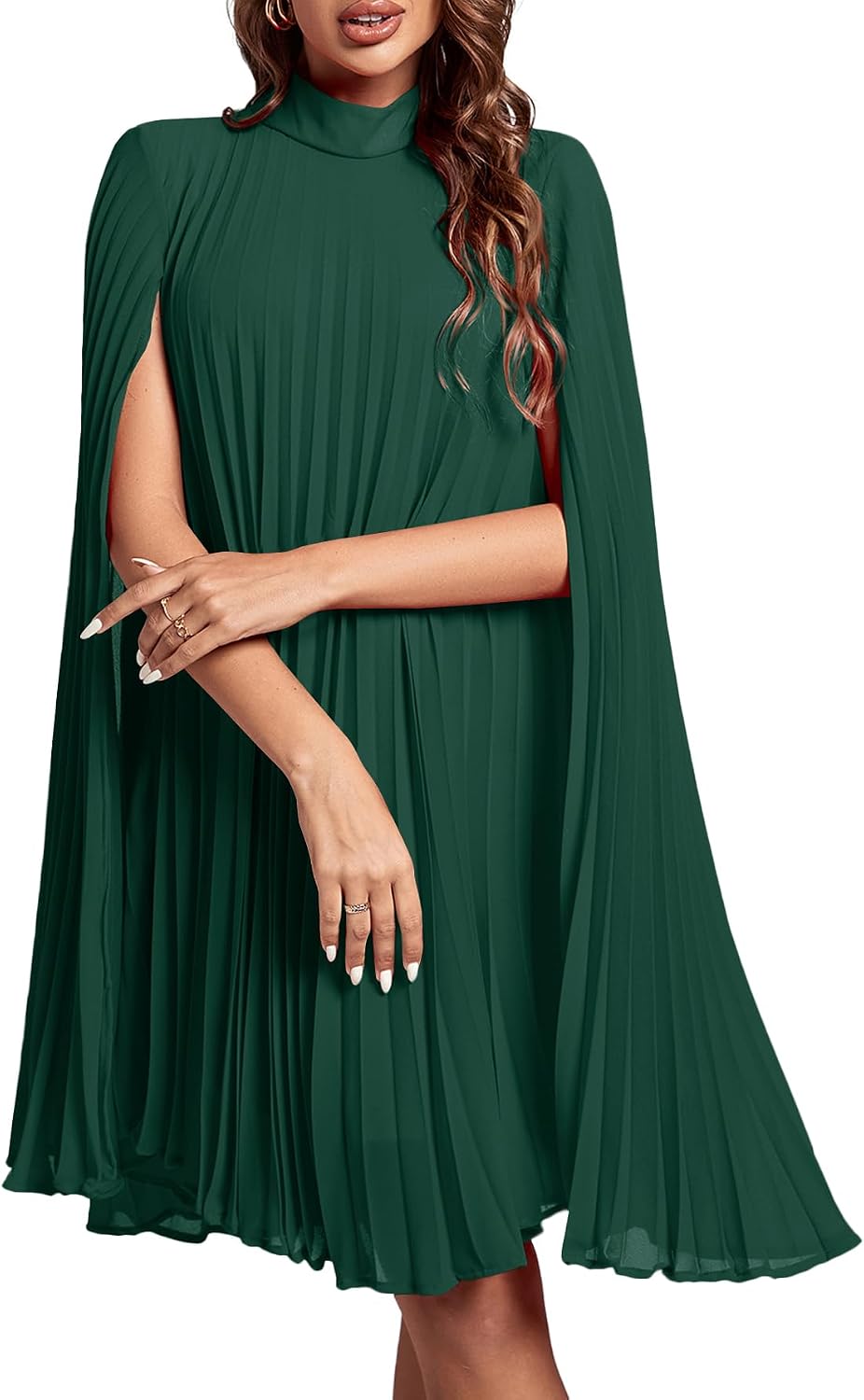 Women's Cloak Sleeve Party Midi Dress