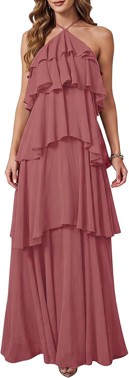 SOLY HUX Women's Wedding Guest Maxi Dress