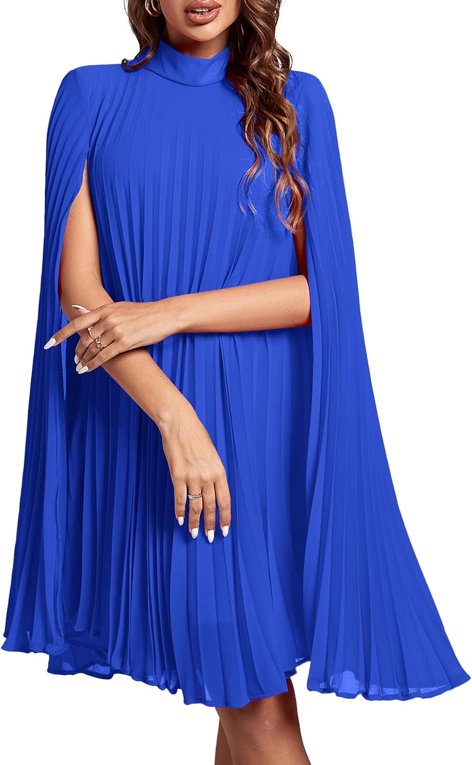 Women's Cloak Sleeve Party Midi Dress