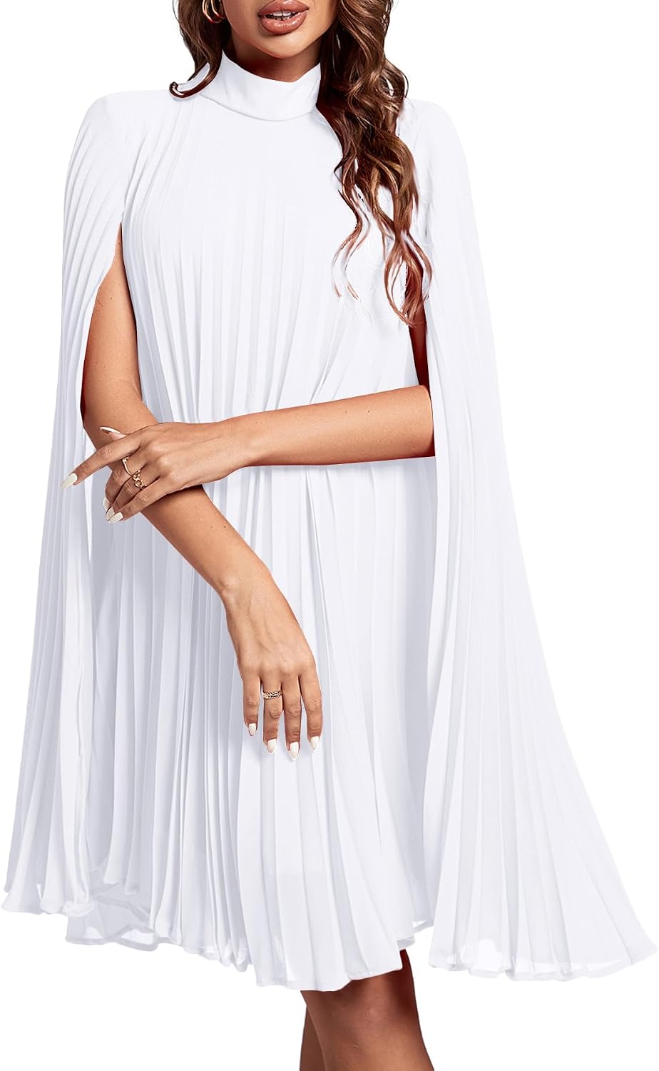 Women's Cloak Sleeve Party Midi Dress