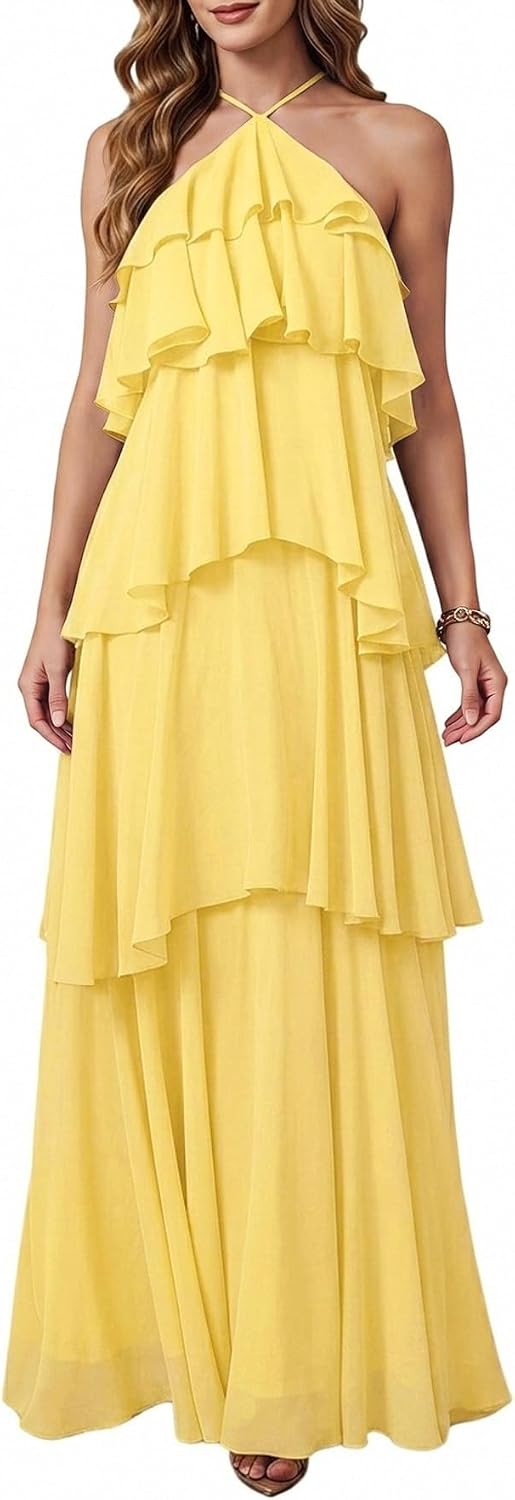 SOLY HUX Women's Wedding Guest Maxi Dress
