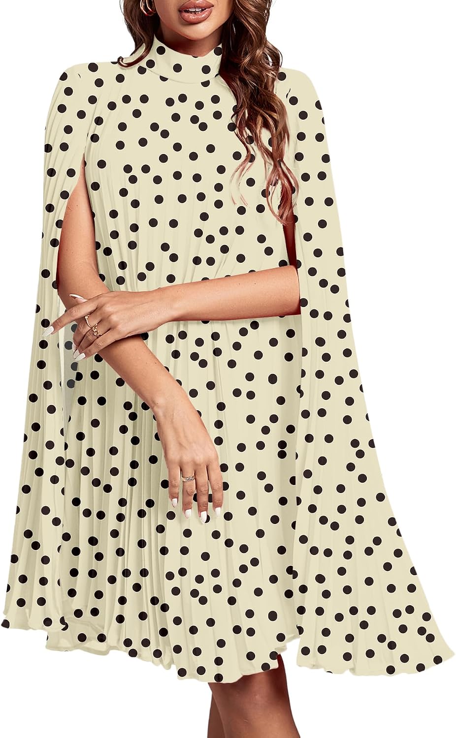Women's Cloak Sleeve Party Midi Dress