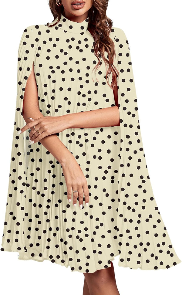 Women's Cloak Sleeve Party Midi Dress