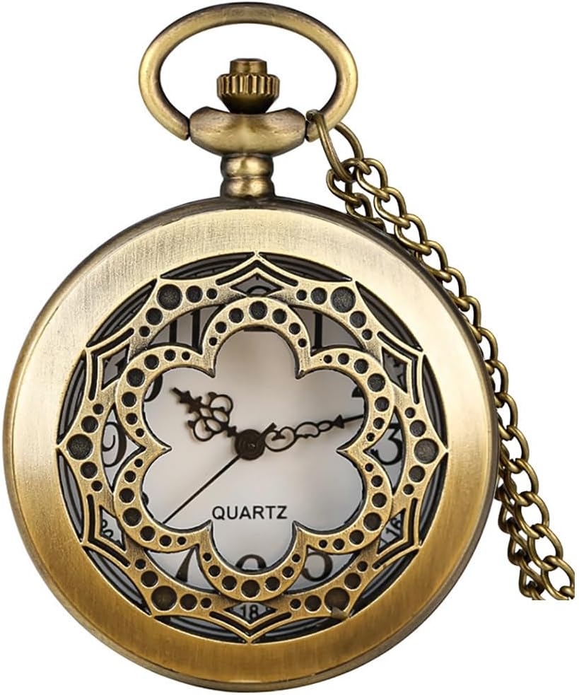 Vintage Quartz Pocket Watches for Men with Chains Pendant Pocket Watch