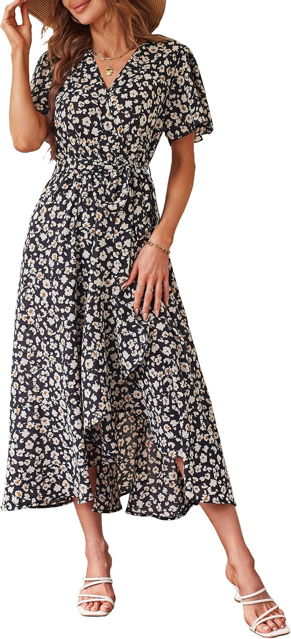 PRETTYGARDEN Women's Summer Floral Boho Maxi Dress