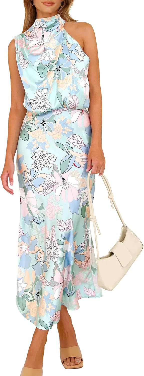 PRETTYGARDEN Women's Summer Satin Maxi Cocktail Dress